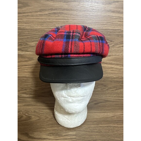 maglificio san giorgio plaid hat 100% Wool Made In Italy - Picture 1 of 8